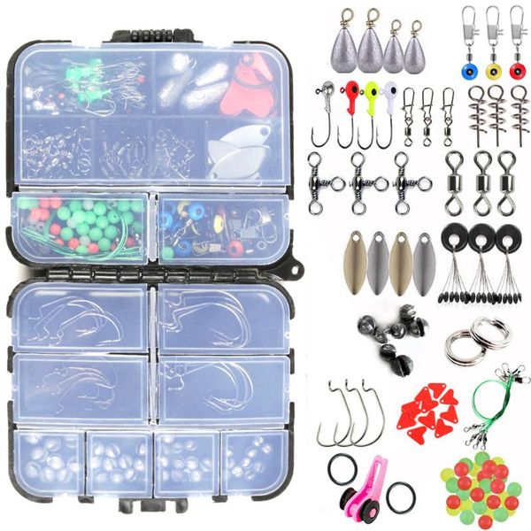 

188pcs gadget set luya sea fishing rock fishing set box swivel crank hook plumb outdoor accessories dropshipping