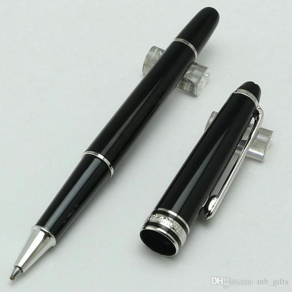

limited edition black resin series silver trim classique mt ballpoint pen/fountain pen for writing