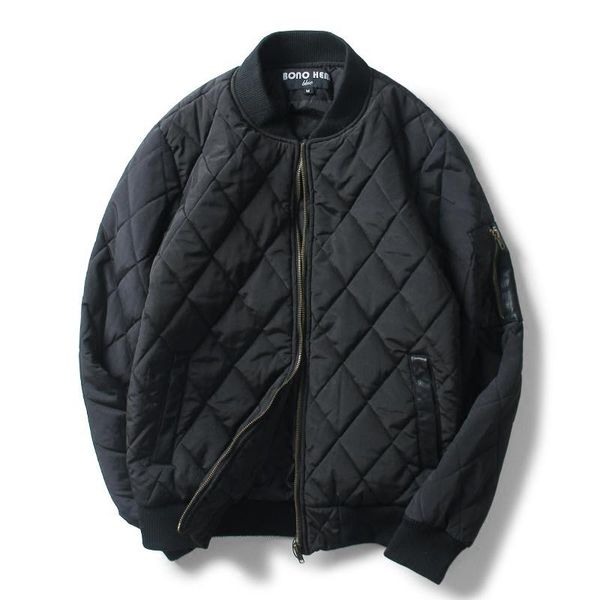 

men's down & parkas 2021 winter solid bomber jacket classic jackets zip up light weight warm coat outdoor padded slim windbreaker e266, Black