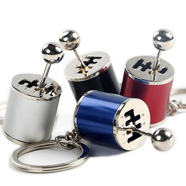 

keychains creative car 6 speed gearbox gear head keychain manual transmission lever metal key ring refitting pendant, Silver