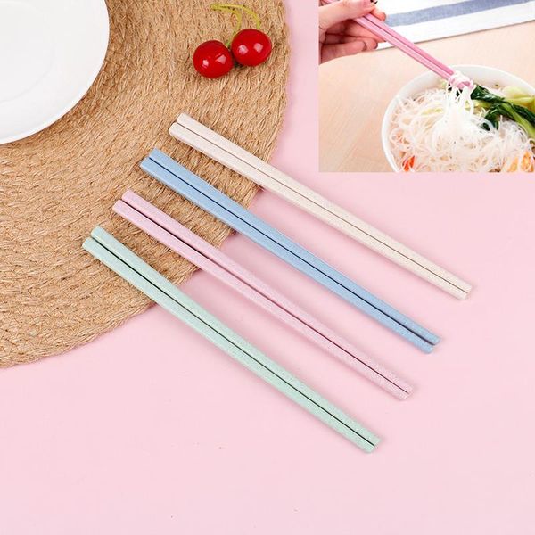 

chopsticks 1 pair wheat straw chopstick natural chinese portable eco recycled