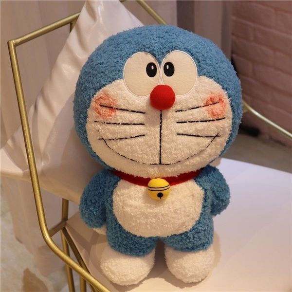 

japanese cartoon animation doraemon robot cat plush toy jingle cat blue fat doll gift girl
