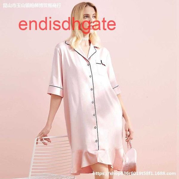 

wear piece 2020 pajamas two women's silk home like nightdress, Black;white