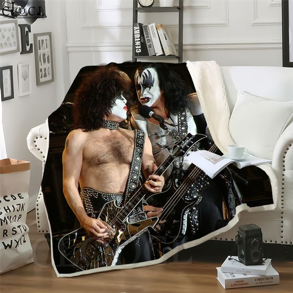 

cloocl punk rock kiss band 3d print casual style air conditioning blanket teens bedding throw blankets plush quilt