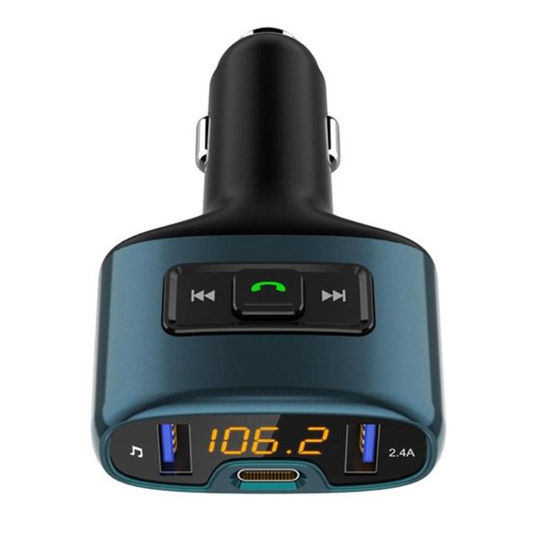 

bluetooth fm transmitter car kit handscar charger mp3 player type-c
