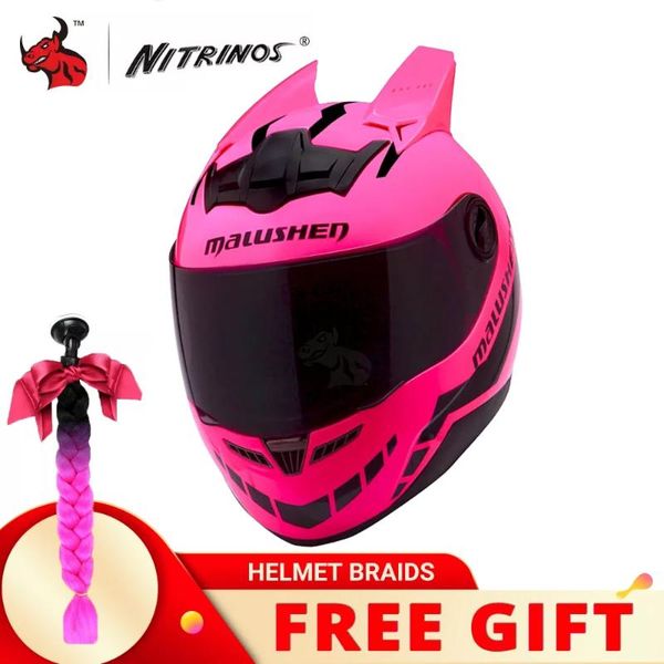 

motorcycle helmets nitrinos helmet full face women casco moto motorbike riding streamlined for woman