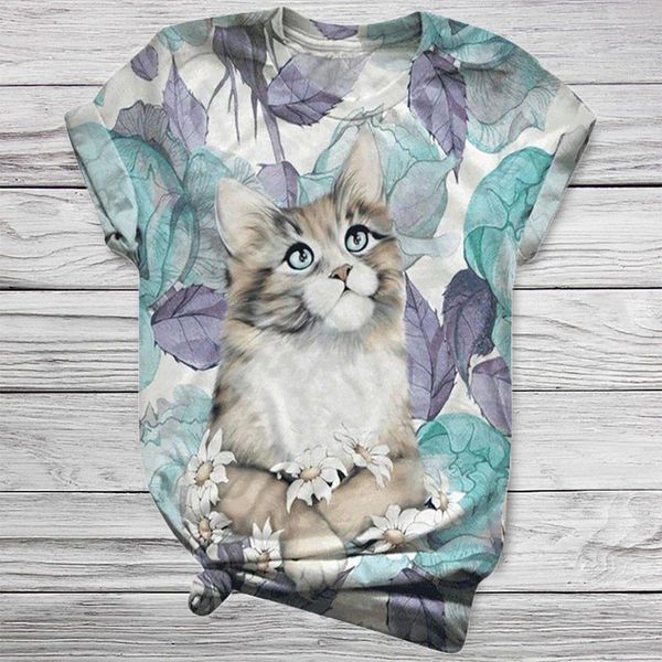 

women fashion tshirt plus size short sleeve 3d animal printed o-neck t-shirt poleras camiseta ropa mujer t shirt#30, White
