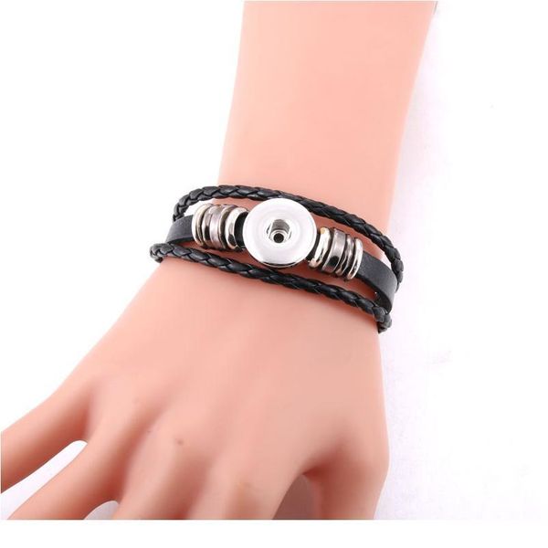 

31 colors leather snap bracelet 18mm snap jewelry handmade braided leather bracelets fit snap buttons jewelry button jllvmz, Golden;silver