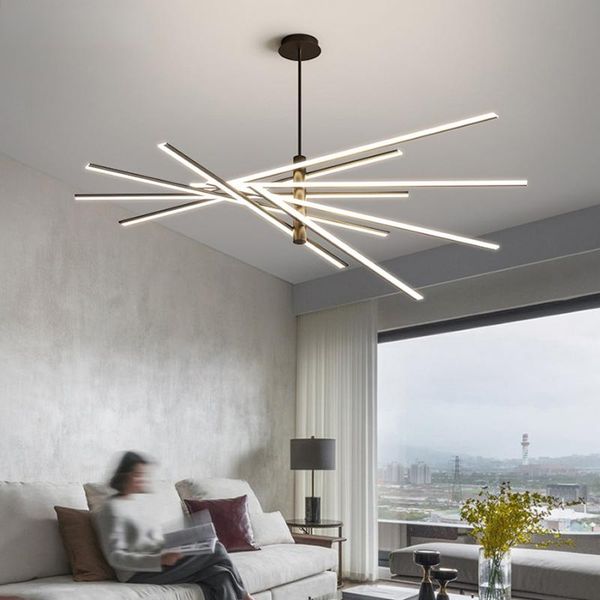 

chandeliers minimalist rotatable led chandelier aluminum bar acrylic ceiling hanging lights spiral living room kitchen lamp
