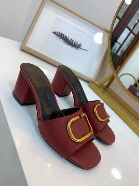 

2021 classic paris high heel sandals thick heel striped women shoes wedding party high heels rivets and ladies slippers vt04, Black