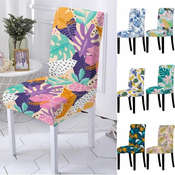 

chair covers 16 colors elasticspandex tropical leaves cover high back protector slipcover for resterant wedding party dining room