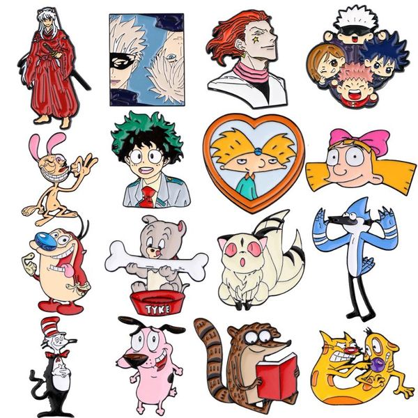 

pins, brooches pf739 anime collection cute enamel lapel pin badge pins hats clothes backpack decoration jewelry accessories gifts for friend, Gray