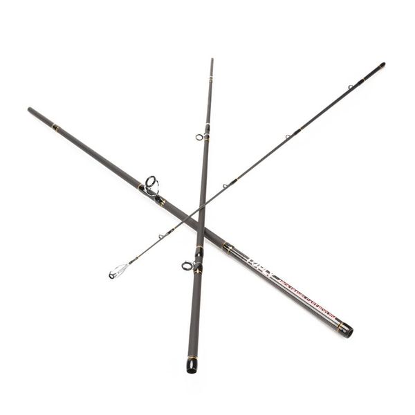 

tough spin fishing rod high strengt black carbon fiber with storage bag