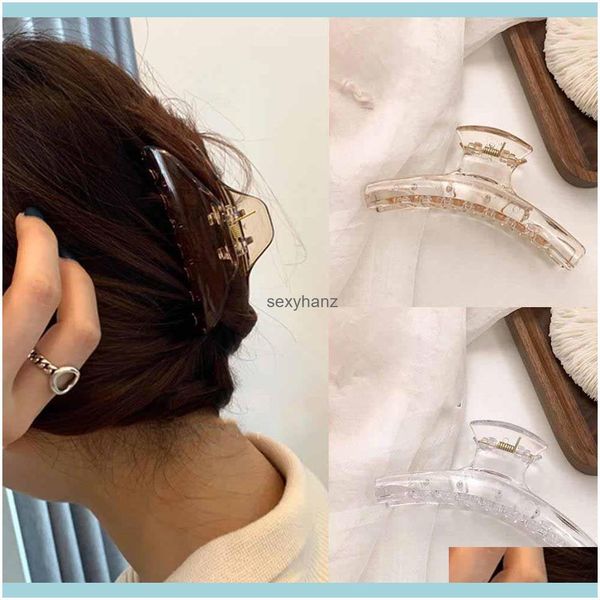 

clips & jewelry elegant claws shark clip aessories hairpins transparent hairgrip headwear barrettes hair crab ornaments drop delivery 2021 h, Golden;silver