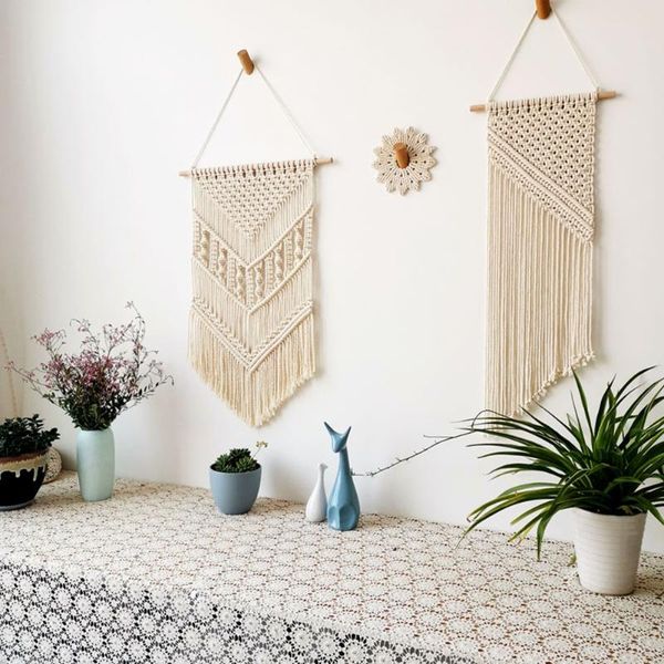 

tapestries home decoration bohemian macrame woven wall hanging boho room geometric tapestry nordic art beautiful apartment reliable