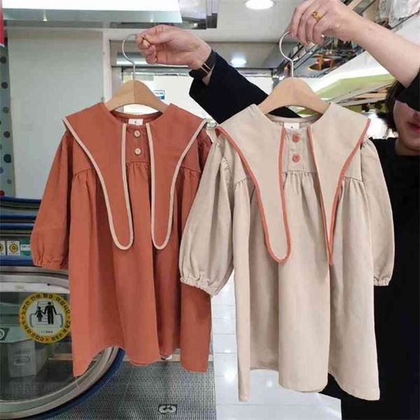 

spring kids dresses for girls fashion korean little girl long sleeve princess dress cute toddler children costume vestidos 210715, Red;yellow