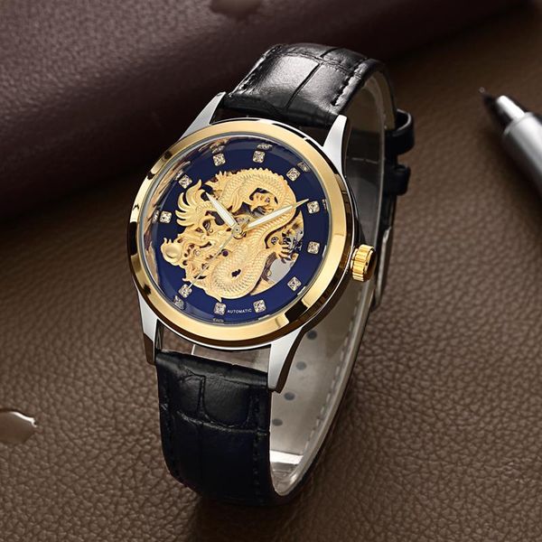 

wristwatches wlisth brand mechanical luxury gold men skeleton watch automatic mens watches stainless steel waterproof self-winding clock, Slivery;brown
