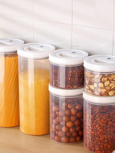 

sealed jar with lid household rice storage transparent nut grade kitchen organizer & container bottles jars