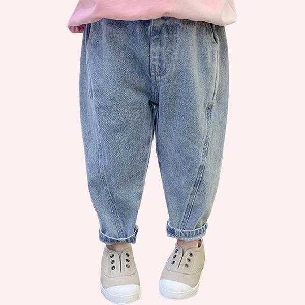 

jeans baby girl patchwork solid color for kids girls toddler clothes, Blue