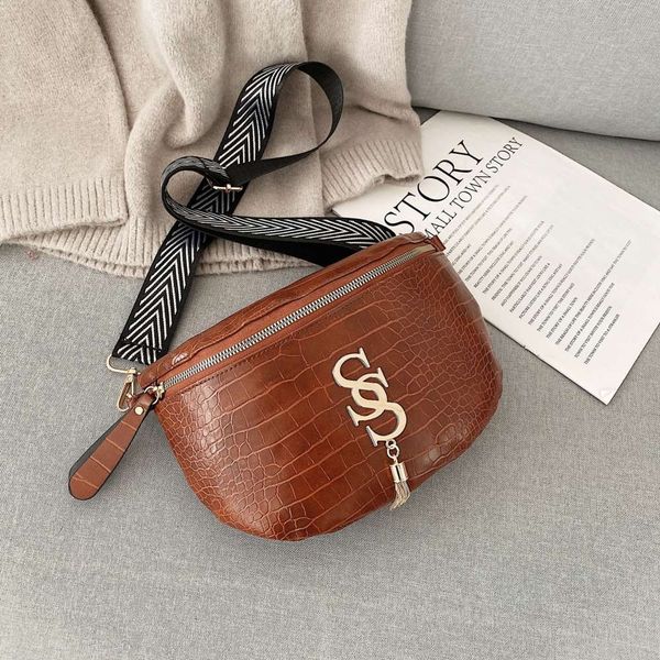 

women bag casual waist leather crossbody trendy chest belt for female bolsa