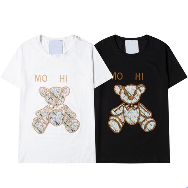 

luxury designer men's dress women's summer a t shirt fashion trend casual street women breathable wholesale 100% cotton size s-2xl, White;black