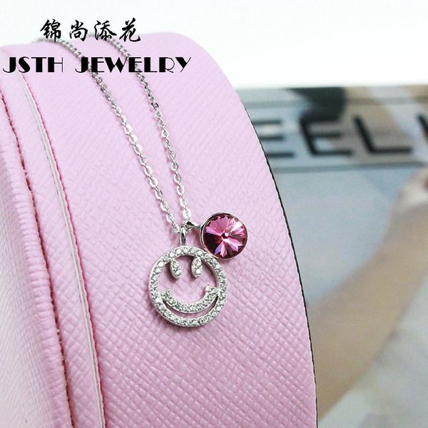 

necklace 2021 summer personality s925 silver simple elegant lovely smile with