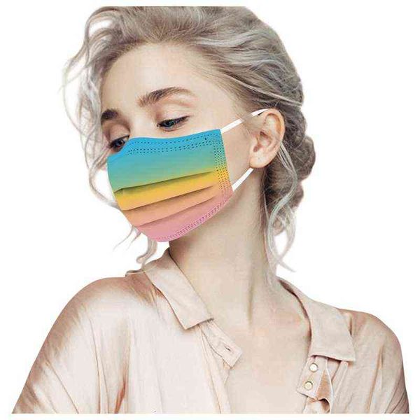 

2022 three-layer disposable protective mask for color printing gradient blush masks 0s5w