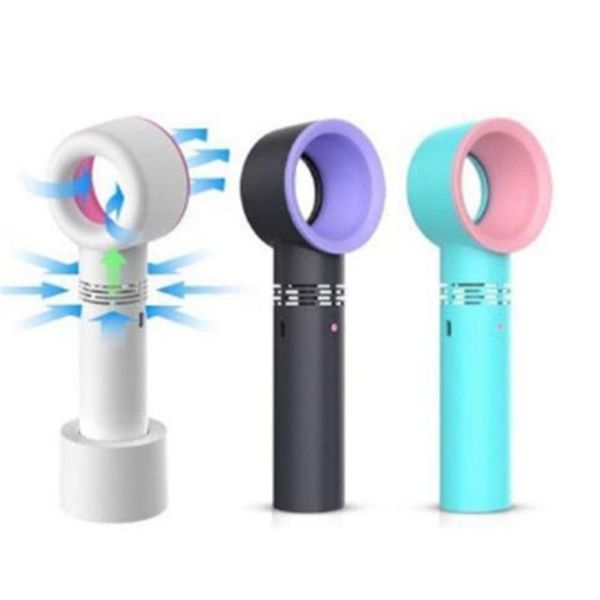 

electric fans mini fan usb rechargeable portable bladeless handheld no leaf cooling summer air cooler 3 speeds agjustable