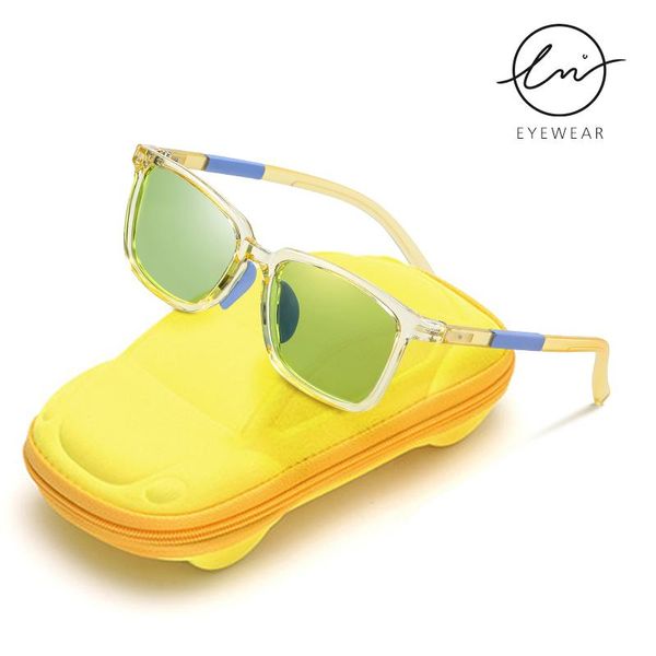 

sunglasses lm kids polarized tr90 boys girls sun glasses flexible safety colorful lens children baby uv400 eyewear with case, White;black