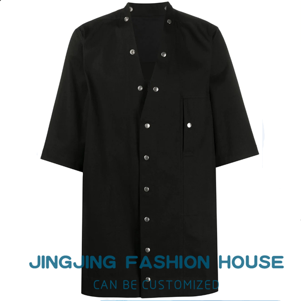 

men's casual shirts s-6xl2021 fashion men all-match loose shirt five-minute sleeves slim spring and summer coat top, White;black