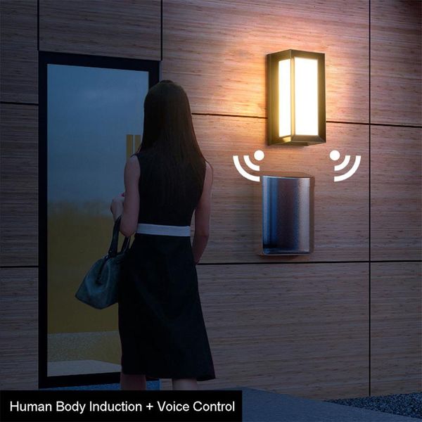 

outdoor led wall lamp with radar motion sensor garden light ip65 waterproof modern decoration for porch stairs outdoor lighting