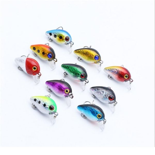 

1pcs 1.7g/2.6cm wobbler swim crankbait fishing lures 3d eyes mini lifelike hard lure with sharp hooks bass isca artific jllkir