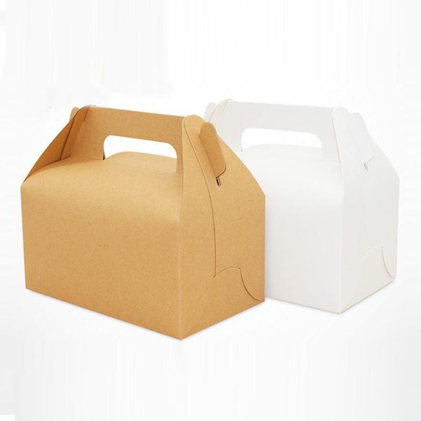 

gift wrap 10 pcs kraft paper box with handle wedding muffin packaging party birthday dessert baking package cookies cupcake
