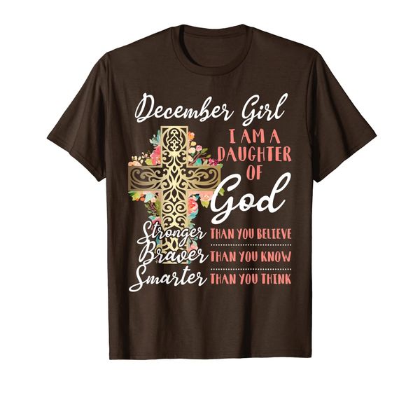 

december girl i am a daughter of god christian t-shirt, White;black