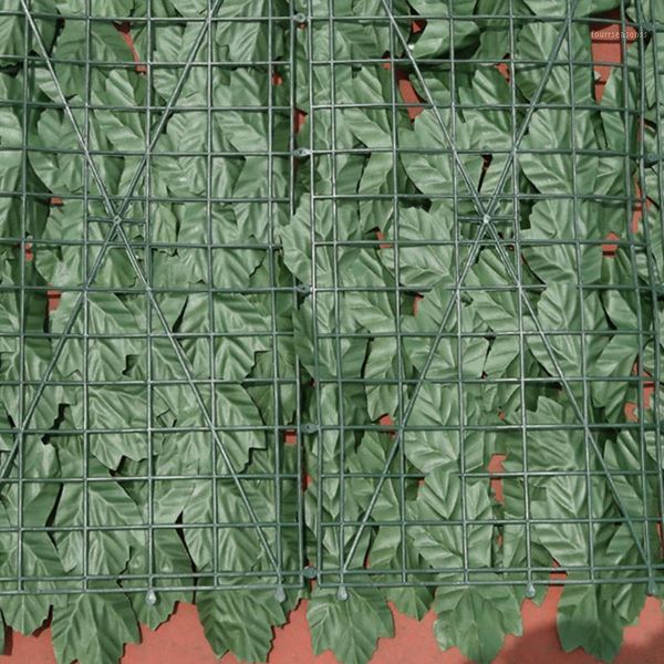 

artificial hedge leaves faux lvy leaf privacy fence screen for garden decoration backyard mesh balcony 21