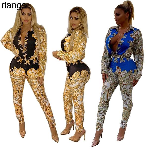 

women's tracksuits european and american casual suit women fashion printed long-sleeved two-piece, Gray