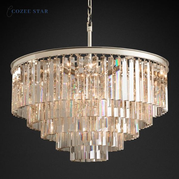 

chandeliers modern led lighting luxury crystal metal round tiers lights fixture home decoration bedroom living room lamps lustre