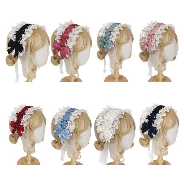

other event & party supplies e9lc cosplay hairhoop ribbon ruffles lace with bows adorn hair accessories