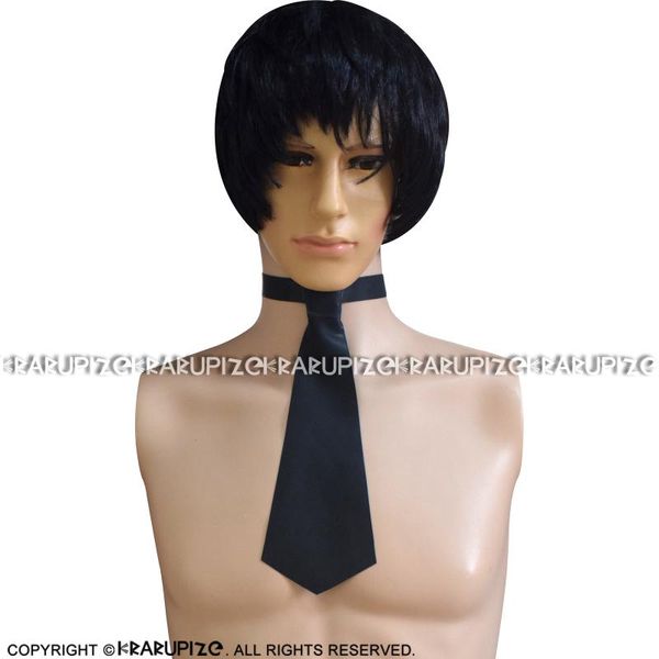 

other event & party supplies black rubber latex ties with buttons at back jc-0020