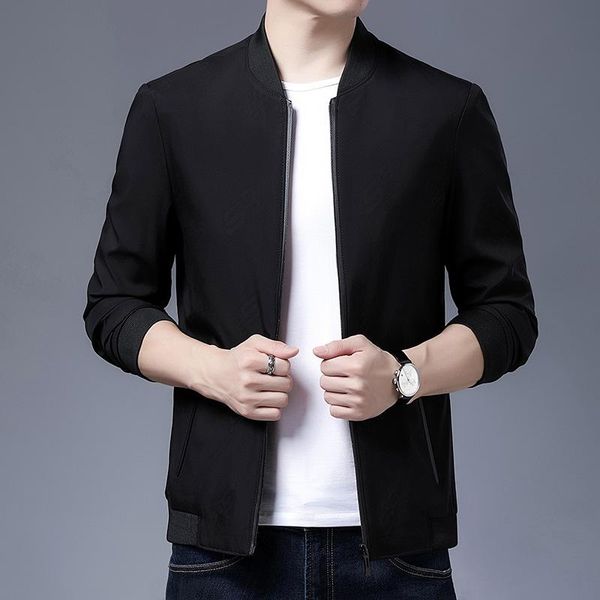 

2021 autumn new style men jacket stand collar long-sleeved coat trend casual fashion men's jacket a generation of fat, Black;brown