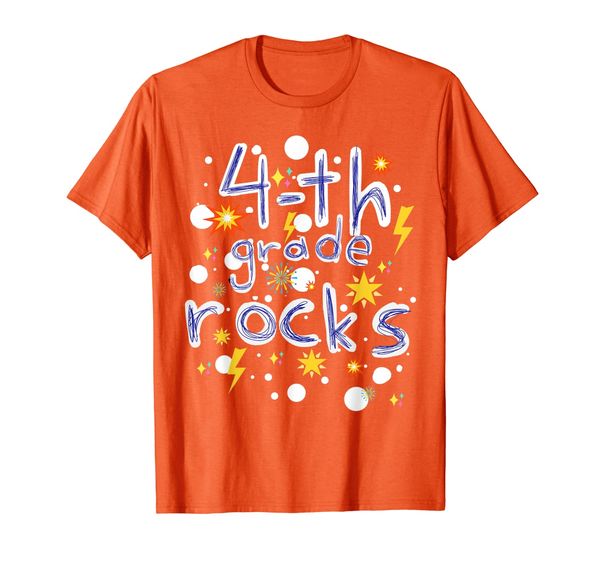 

4th grade rocks shirt forth grade back to school t-shirt, White;black