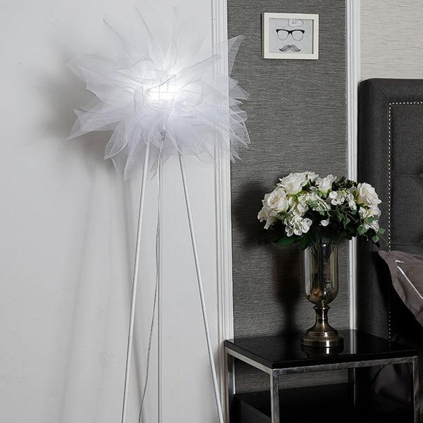 

floor lamps modern lamp design creative net yarn indoor lighting for living room white shade home decoration