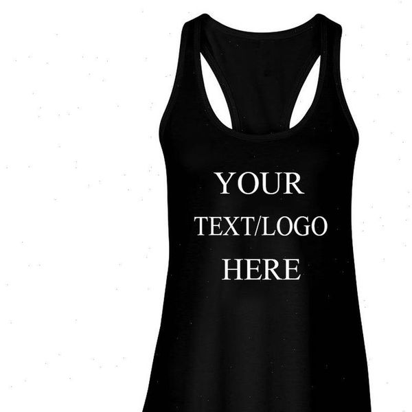 

custom tank your own words logo p and design personalized tank create your own style, White