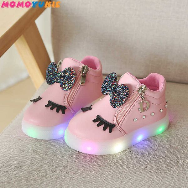 LED-Leuchtschuhe für Jungen und Mädchen Mode leuchten beiläufige Kinder 4 Farben Simulation Sohle Glühende Kinder Turnschuhe Mädchen Junge 210713