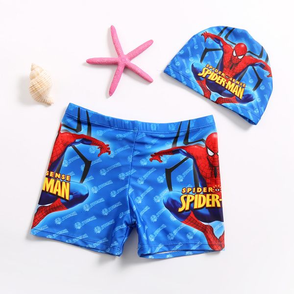 

baby new cartoon children's boy's swimming trunks with cap, White;black
