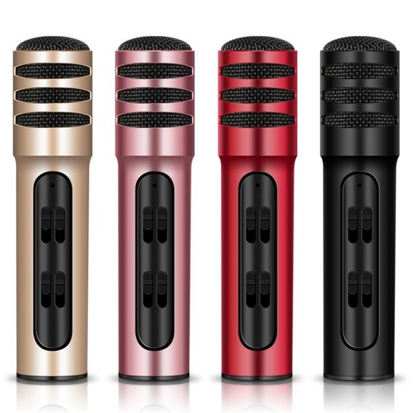 BGN-C7 микрофон портативный USB Mini Handheld Dual Mobile Phone Condenser Live Singing Wireless Karaoke