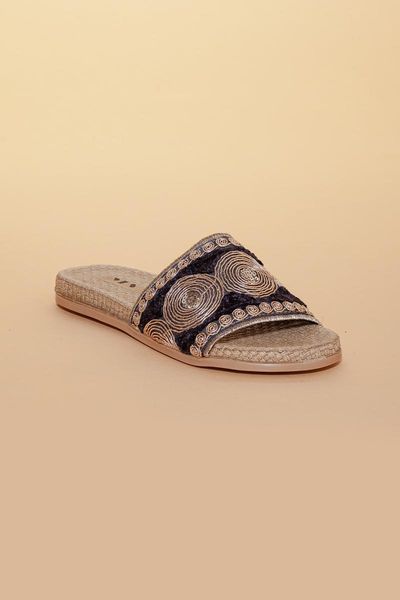 

slippers women's pattern detailed black