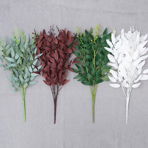 

model single stem willow imitation flowers artificial flower green leaf home guest bedroom soft loading wedding set decoration c