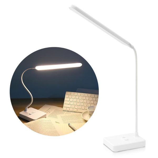 

wakyme usb charging table lamp dimmable night light home desk lamp eye-caring reading light touch sensor switch folding led