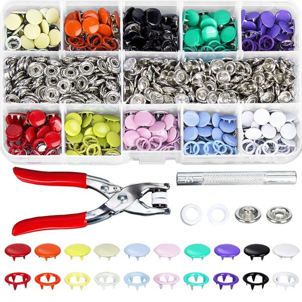 

craft tools 9.5mm metal prong snap button grommets fasteners kit bag belt clothing shoes pet collar fixing pressure plier200pcs